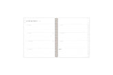 2025 planner featuring a weekly spread with lined writing space, space for bullet points, and monthly white tabs with black text.
