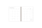 2025 planner featuring a monthly spread with lined writing space, and space for bullet points, and monthly white tabs with black text.
