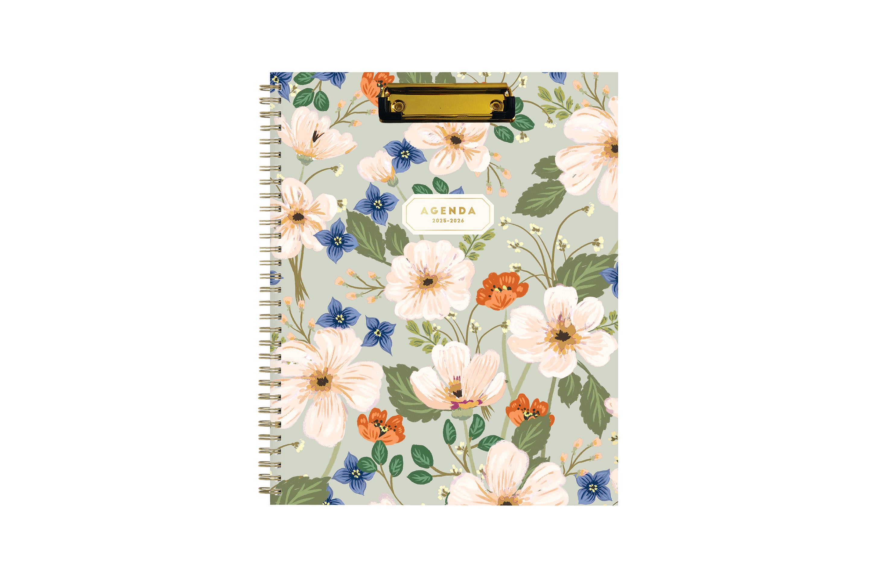 floral front cover with clipfolio 8.5x11 teacher planner for 2025-2026