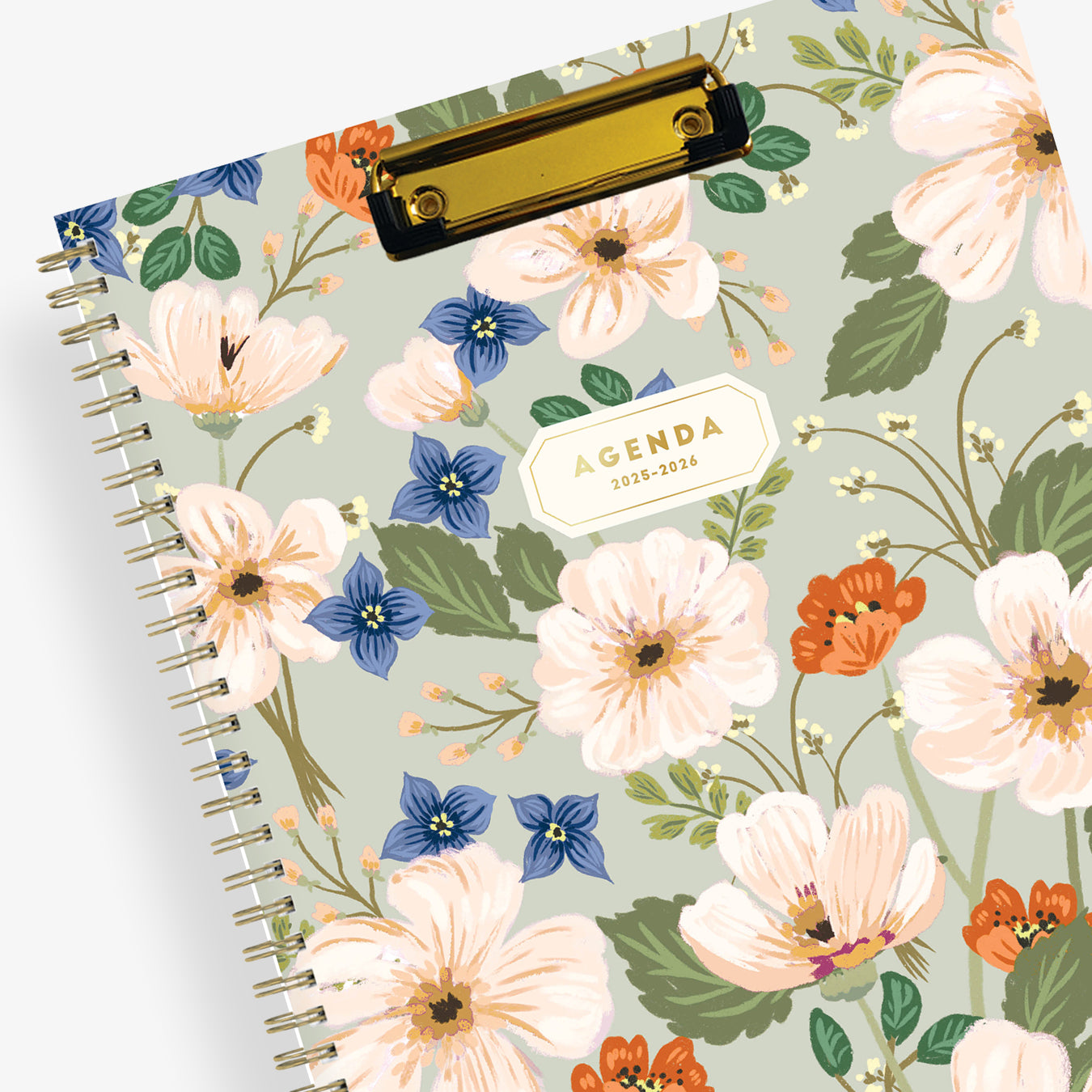 floral front cover with clipfolio 8.5x11 teacher planner for 2025-2026