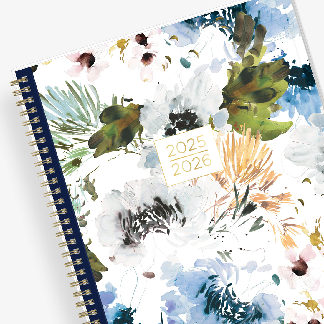 Blooms Blue 2025-2026 Weekly and Monthly 8.5x11 Kelly Ventura Planning Calendar