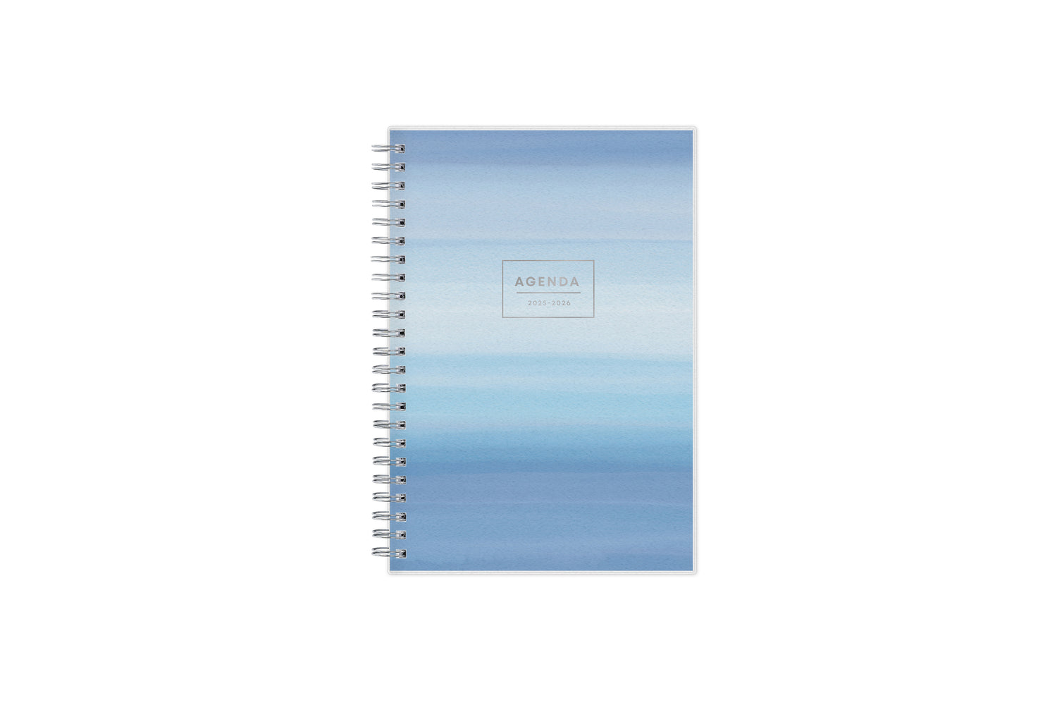 ombre blue 5x8 weekly monthly planner agenda for july 2025 - june 2026