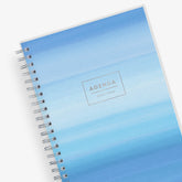 ombre blue 5x8 weekly monthly planner agenda for july 2025 - june 2026