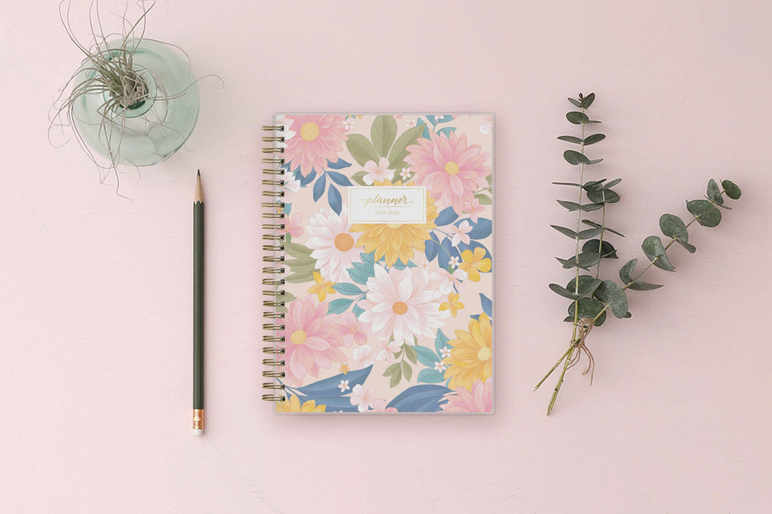 Daisy Garden Sorbet 2025-2026 Weekly Planner Notes 5.875x8.625