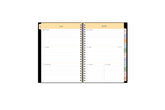  weekly monthly 5x8 academic planner featuring a weekly spread with ample lined writing space, to-do list, notes section, and blue monthly tabs
