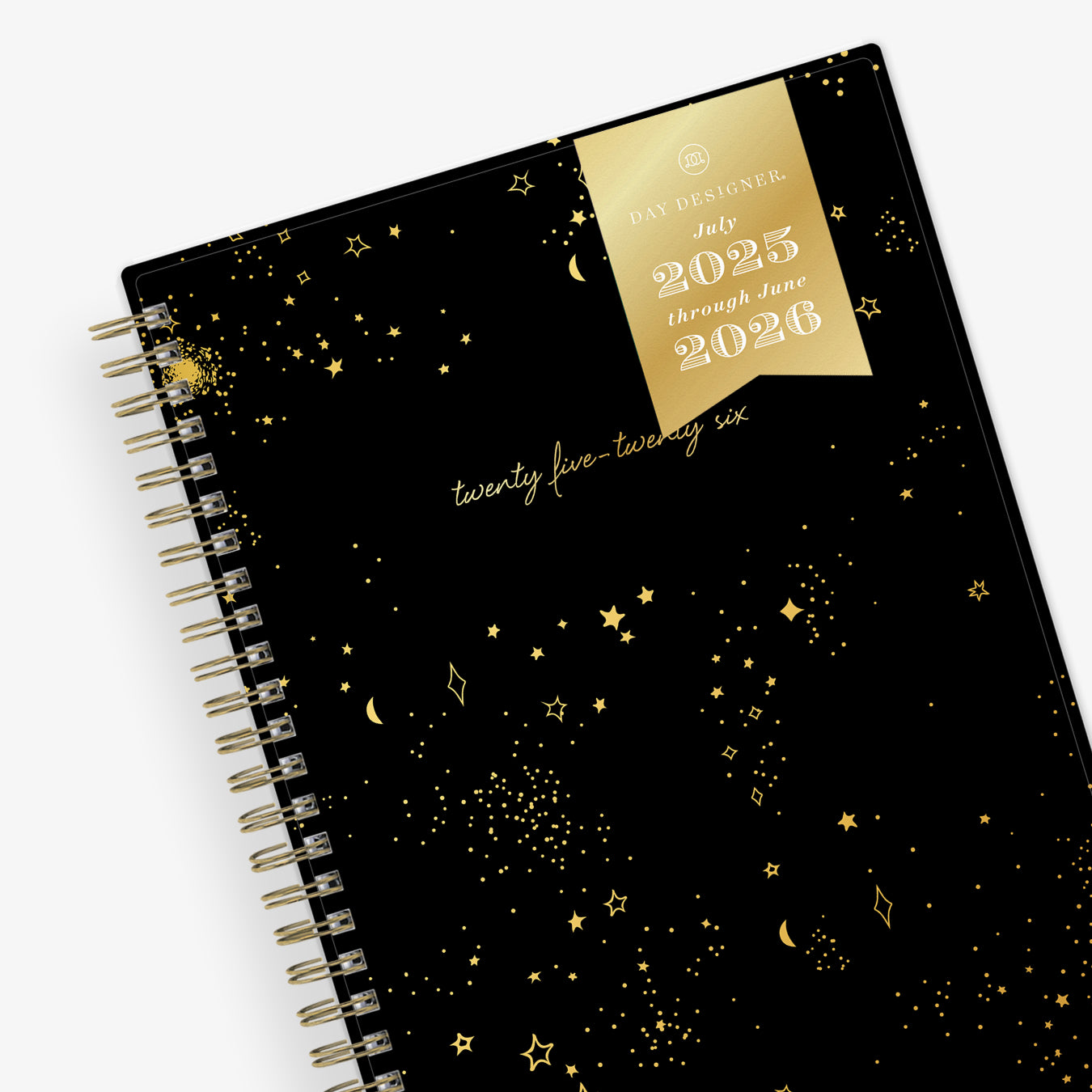 multiple stars and gold flakes on this weekly planner for july 2025 - june 2026