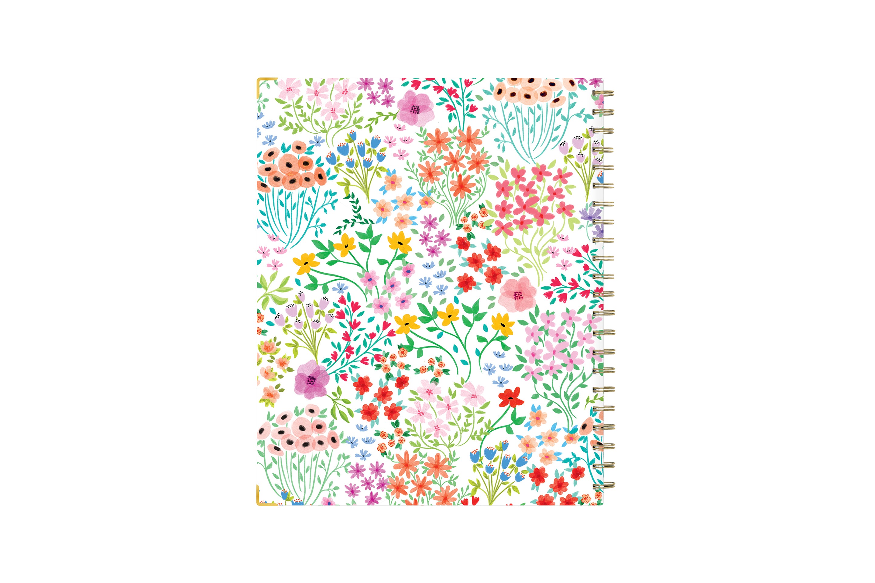  academic teacher lesson planner with weekly and monthly layouts featuring a multi colored floral front cover in 8.5x11 planner size
