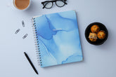 marble blue front cover in 8.5x11 planner size for this teacher lesson planner dated for July 2025- June 2026