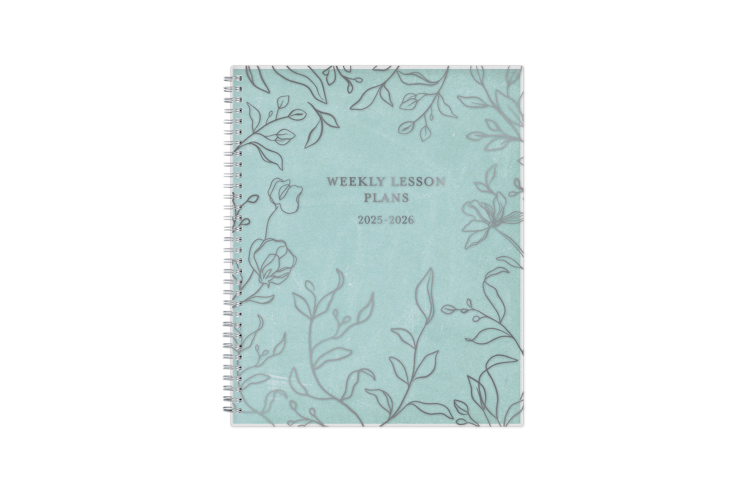 simple lined floral front cover on this teacher lesson planner for 2025-2026