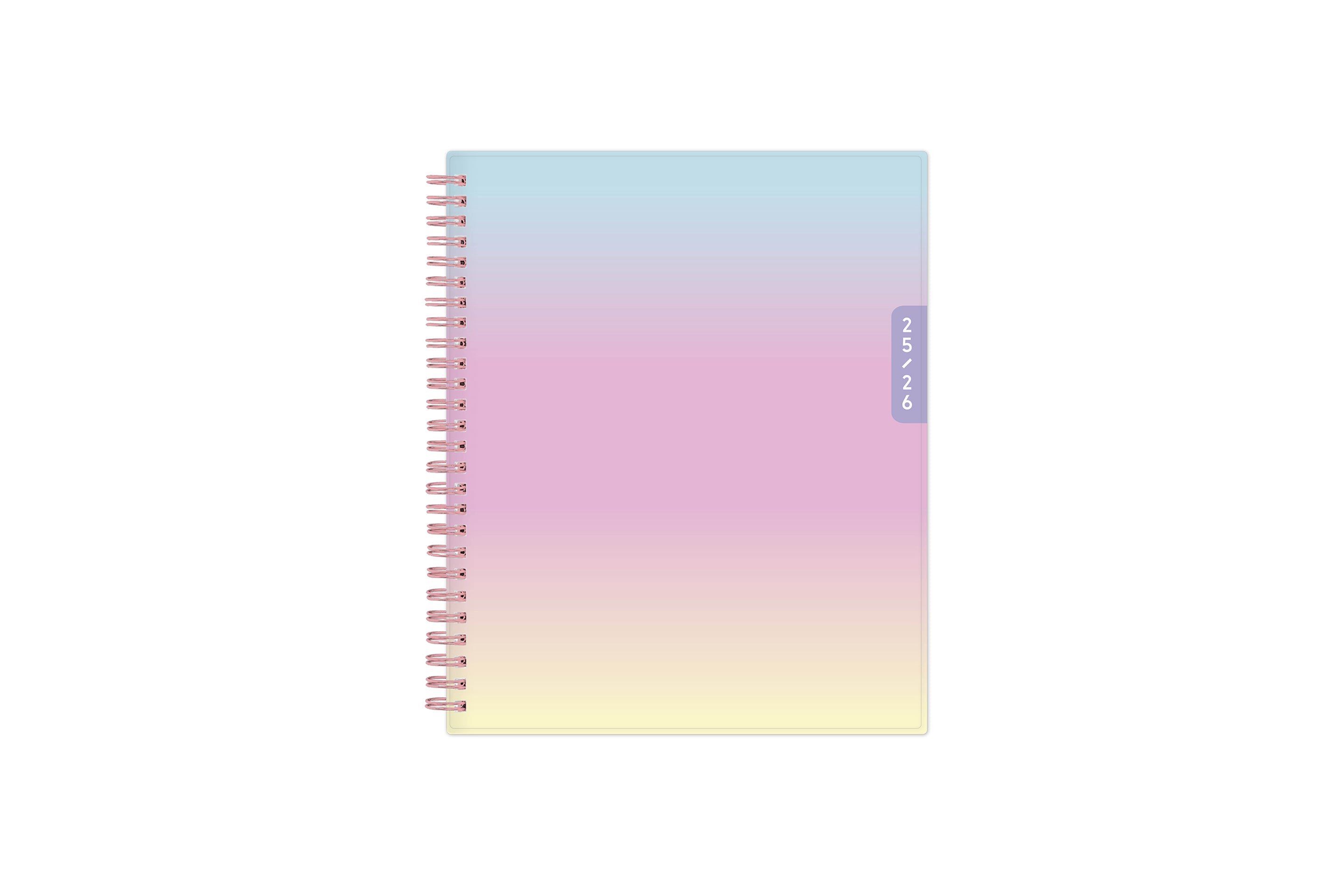 ombre rainbow front cover on this 2025-2026 planner notes