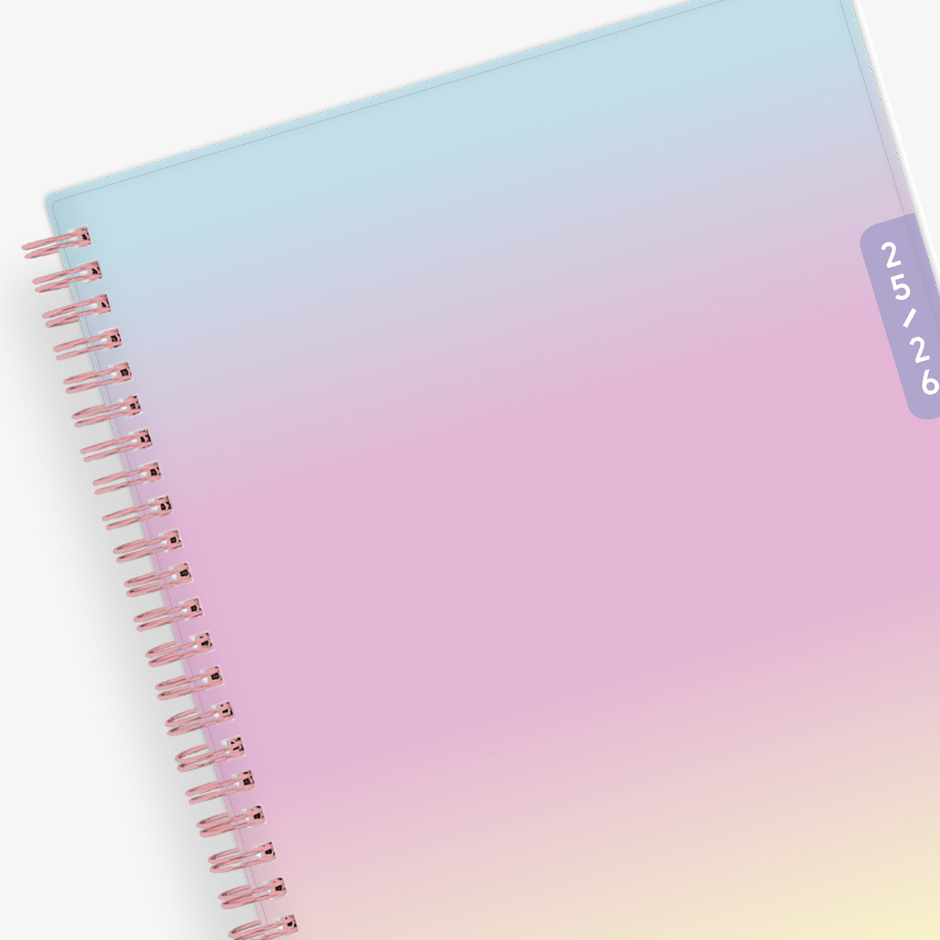 ombre rainbow front cover on this 2025-2026 planner notes