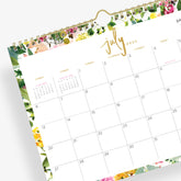 Beautiful floral borders and gold foiling on the 11x8.75 desk calendar for July 2025 - June 2026 from Kelly Ventura for Blue Sky for July 2025- June 2026