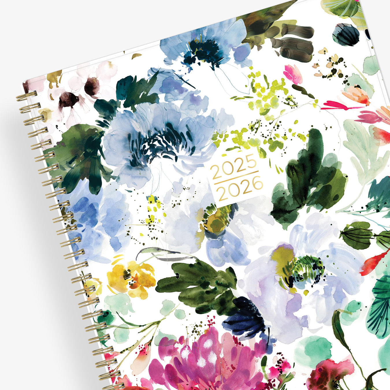 Kelly Ventura for Blue Sky student academic planner in 8.5x11 planner size with brush floral front cover, twin wire-o binding and a weekly monthly layout for July 2025-  June 2026