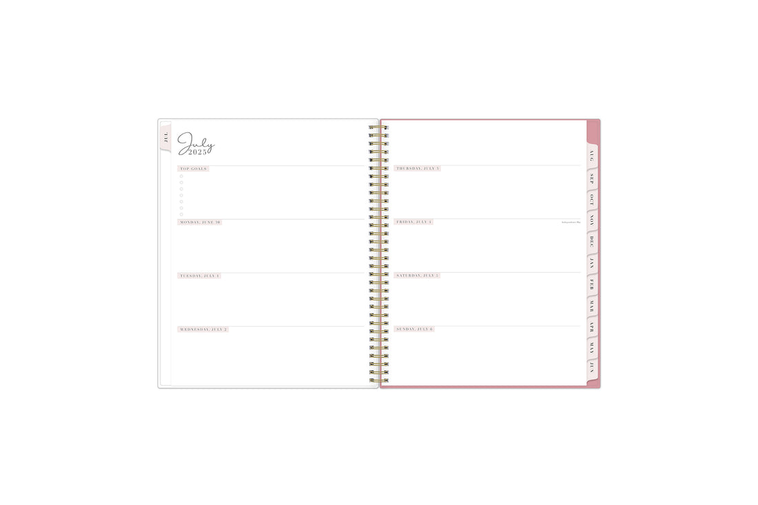 Peony 2025-2026 Weekly Monthly 8.5x11 Rach Parcell for Blue Sky Planning Calendar