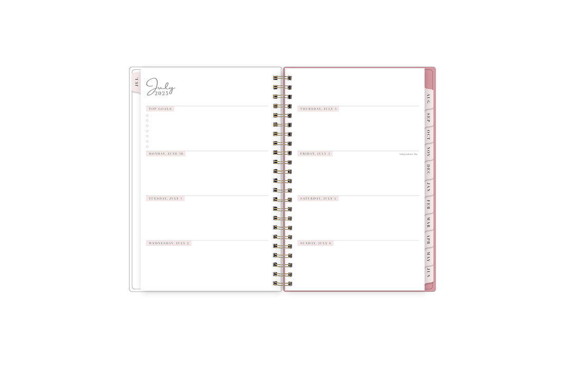 Peony 2025-2026 Weekly Monthly 5x8 Rach Parcell for Blue Sky Planning Calendar