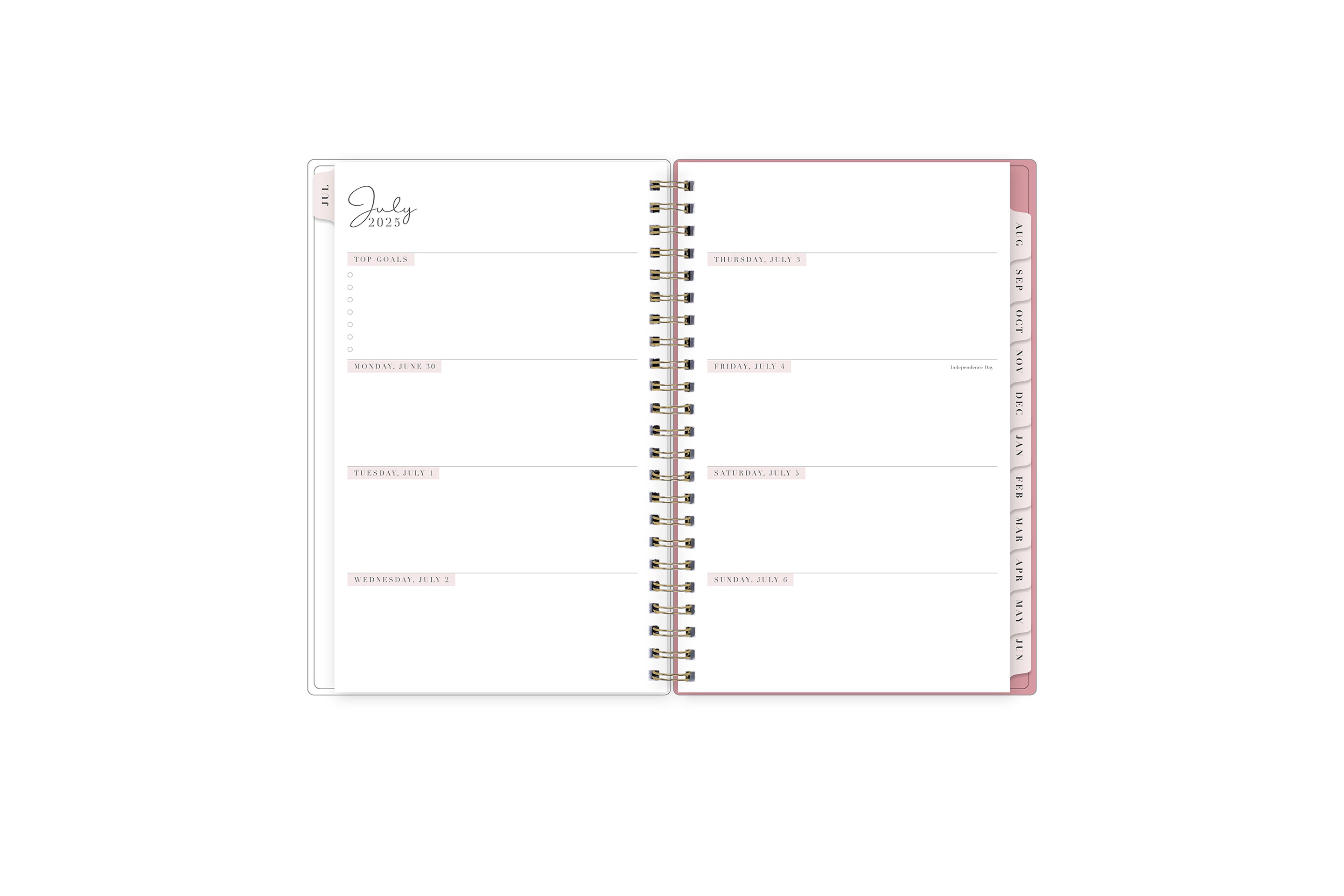 2025-2026 weekly academic planner featuring a weekly spread with blank writing space, to do&