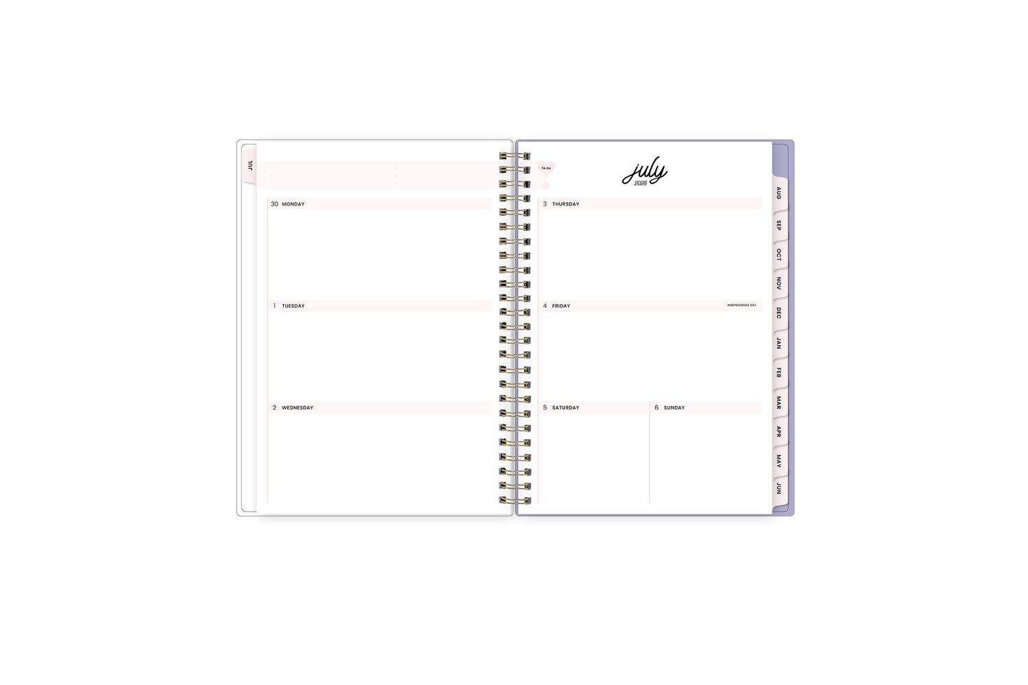 This  weekly monthly planner features a monthly spread with ample and clean blank writing space, notes section, reference calendars, and light blue monthly tabs in 5.875x8.625 planner size that is perfect size for deadlines