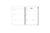 This  weekly monthly planner features a monthly spread with ample and clean blank writing space, notes section, reference calendars, and light blue monthly tabs in 5.875x8.625 planner size that is perfect size for deadlines