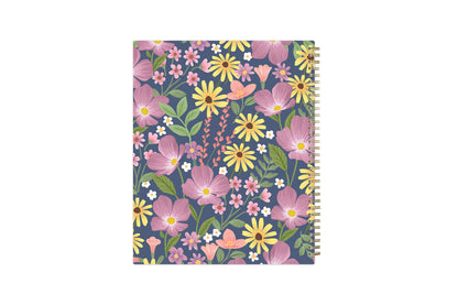 floral back cover for the 2025-2026 weekly monthly academic planner 8.5x11 size