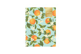 orange mint blossom front cover on this 8.5x11 monthly stapled planner