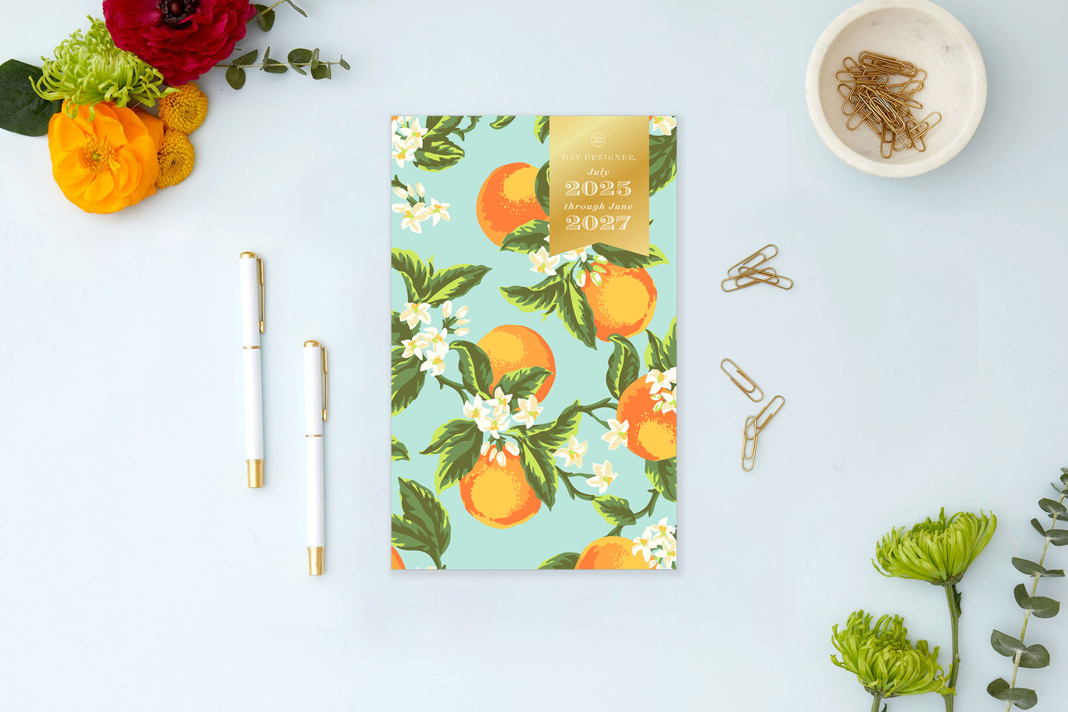 orange blossom 5x8 monthly planner with 24 months