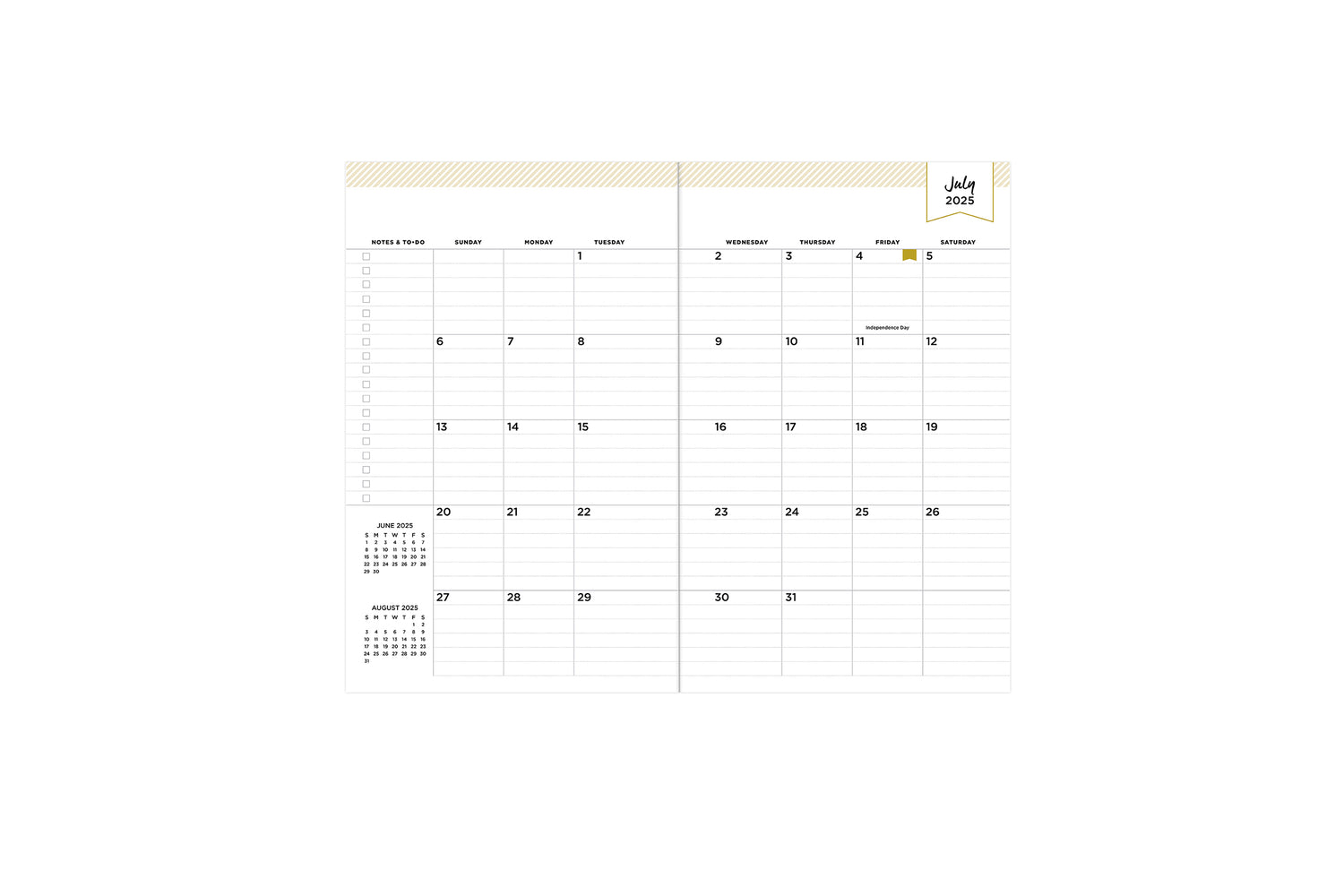 24 month stapled planner in 5x8 size with lined writing space for each day of the month