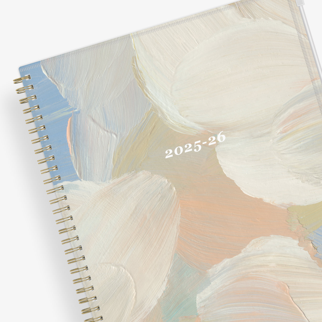 brushed painted colors of opaque neutral pattern in 8.5x11 planner size for 2025-2026