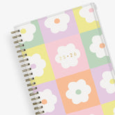 2025-2026 weekly monthly planner featuring daisys and back front cover. 5x8