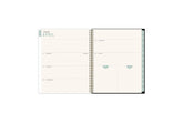 weekly monthly planner featuring a weekly layout with dotted lined writing space, and olive monthly tabs