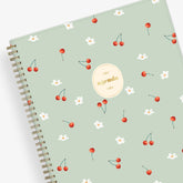 cute white daises and cherries front cover 8.5x11 planner size 2025-2026