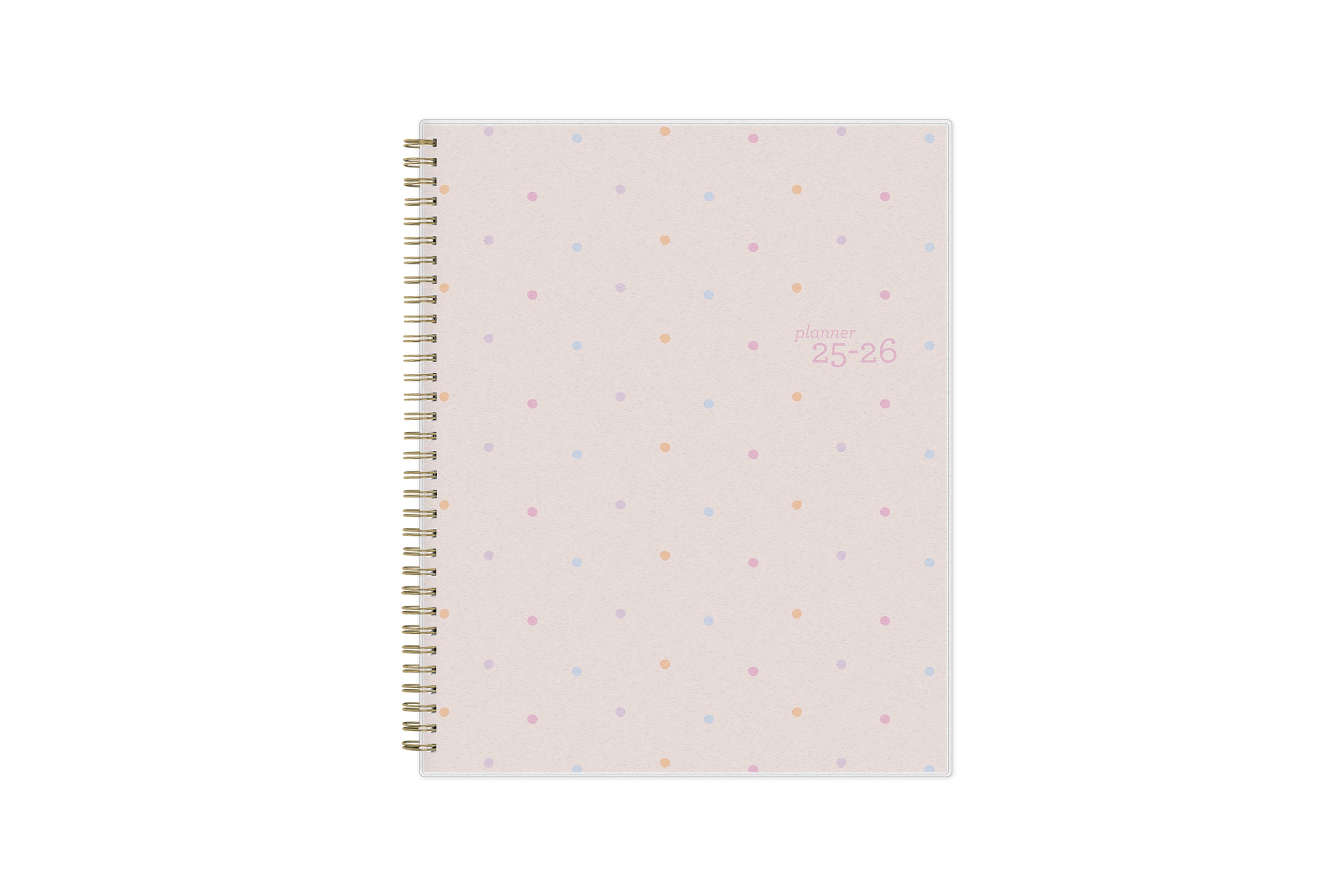 small confetti and blush front cover on this 2025-2026 student lesson planner