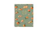 oranges front cover with olive background on this 8.5x11 2025-2026 academic planner