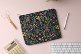 8x10 floral accessory pouch with a zipper enclosure fits cables, phones, and external batteries.