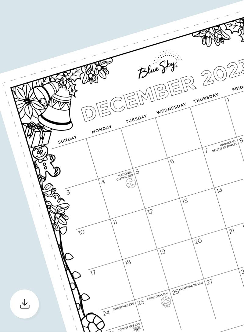 Monthly Printable Calendars – Blue Sky