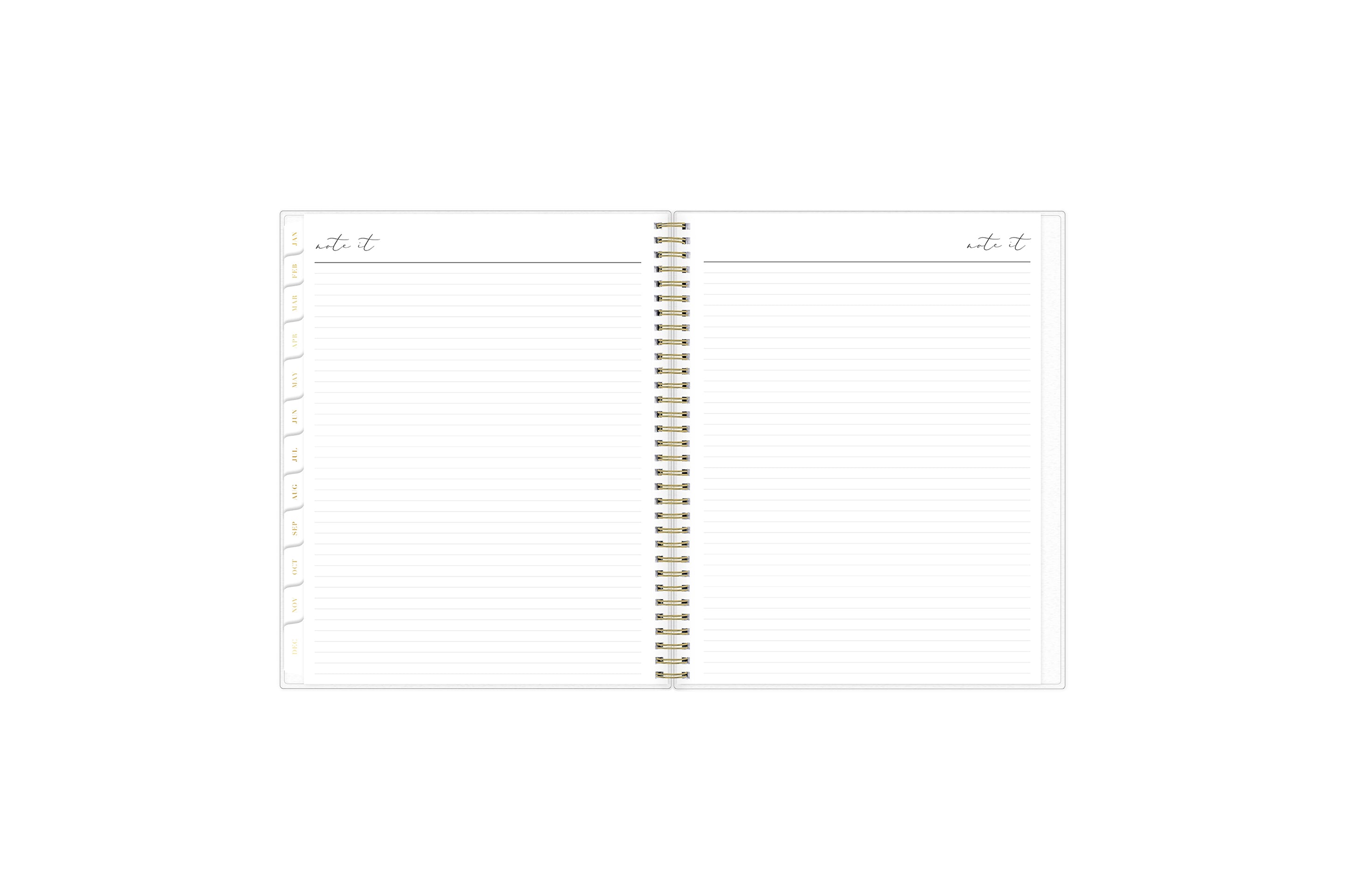 weekly monthly planner featuring ample lined writing space